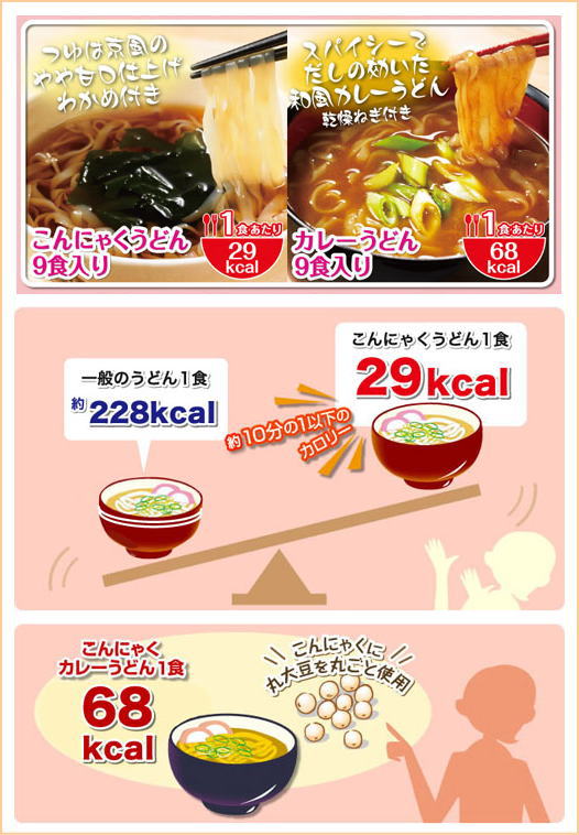 コンニャクうどん・蒟蒻カレーうどん